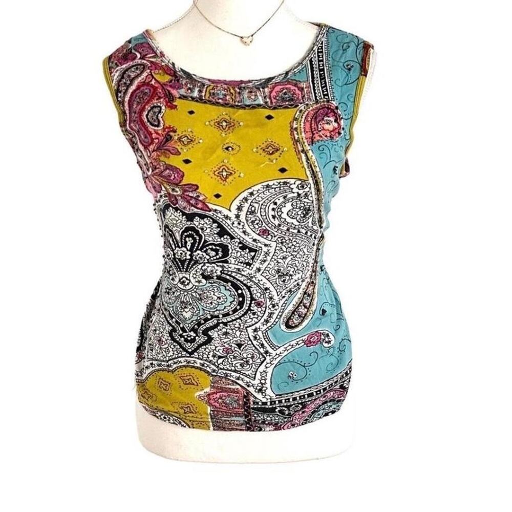 Fairy Sequin Y2K scene artsy 100% Cotton Summer Tank Top size large Take Two
